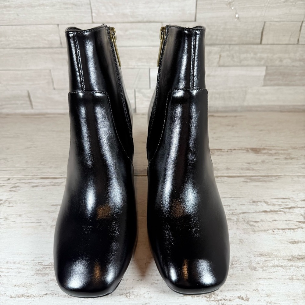 Kurt Geiger London Black Chelsea Square Toe Eagle Head Leather Boots 36.5 -6.5US - Picture 5 of 15